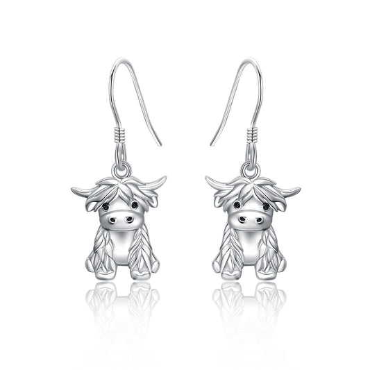 925 Sterling Silver Cow Necklace Cow Earrings