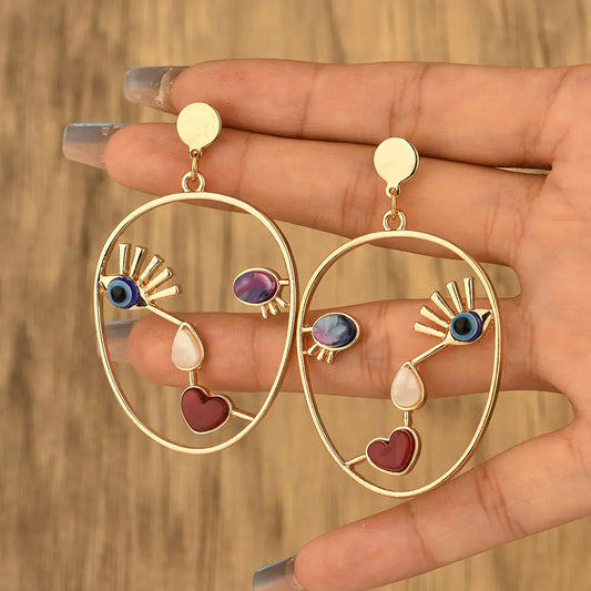 Abstract Human Face Earrings